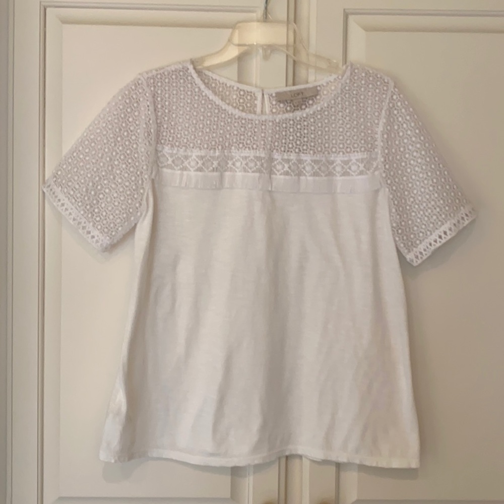 NWOT LOFT Beautiful White Top